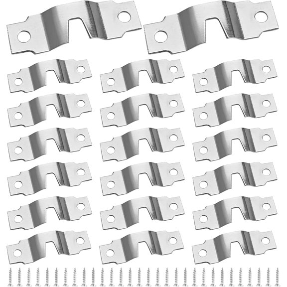UITBDWR-Heavy Duty Single-Notch Precision Iron Picture Hangers with Screws, 20 Pack, Holds Up to 100 lbs, Silver