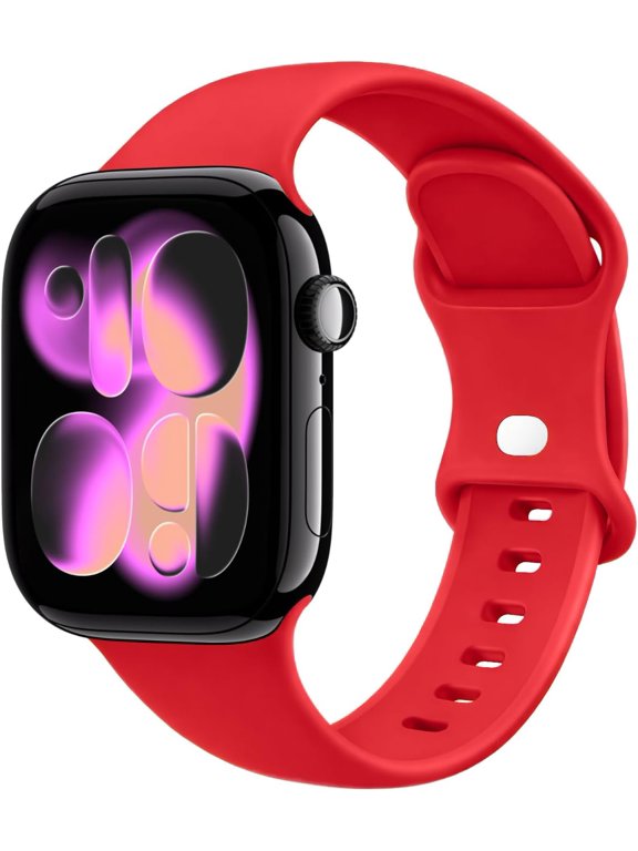 -Silicone Bands Compatible with Apple Watch Band Ultra 3/2/1 49mm, Series 11/10 46/42mm, 9/8/7 45/41mm, SE 6/5/4 44/40mm, 3/2/1 42/38mm S/M M/L for Women Men