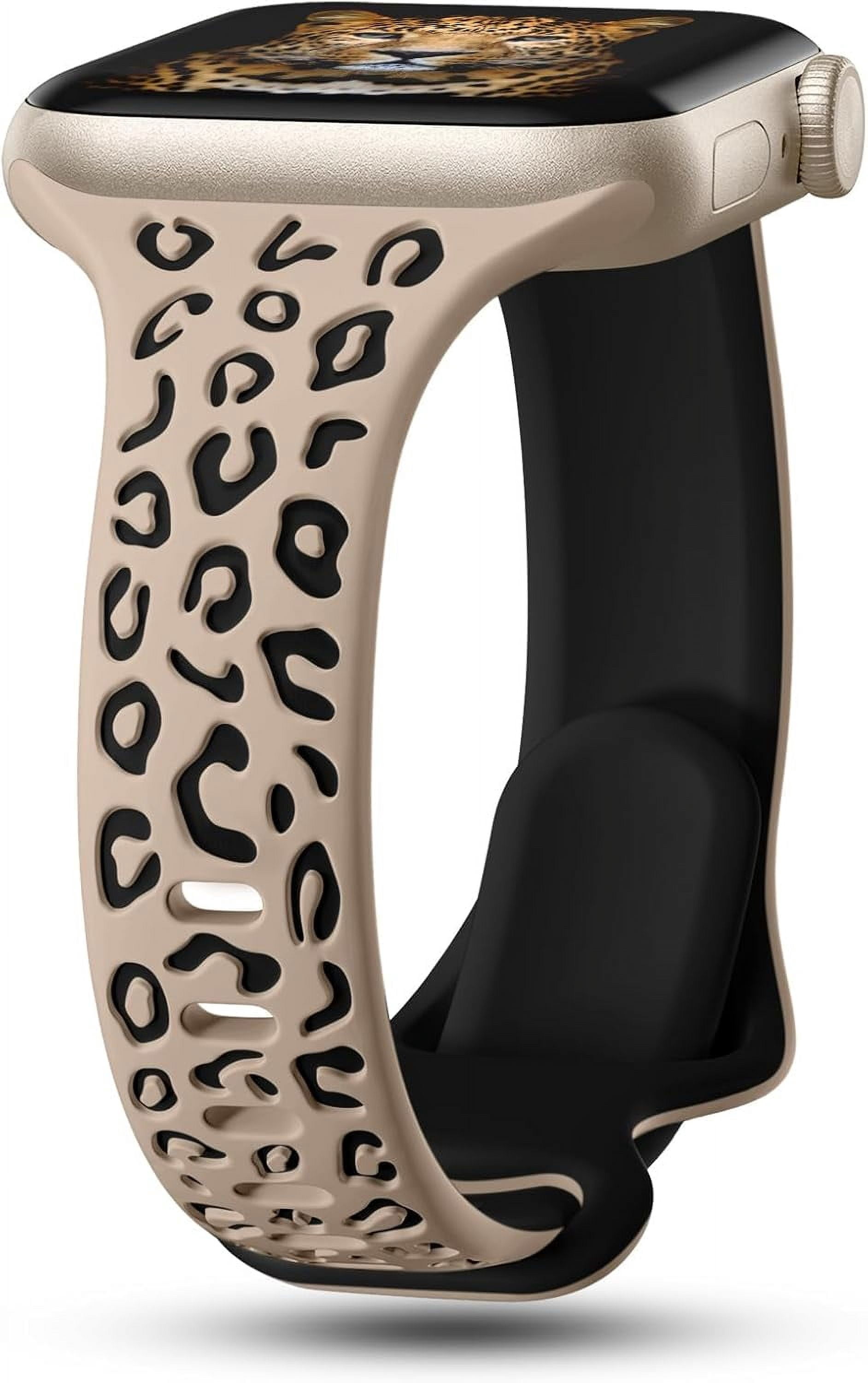 UITBDWR-Slim Leopard Engraved Bands Compatible with Apple Watch Band ...