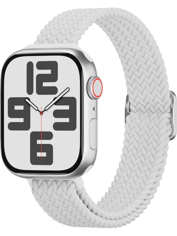 -Slim Nylon Braided Stretchy Solo Loop Band Compatible with Apple Watch Band
