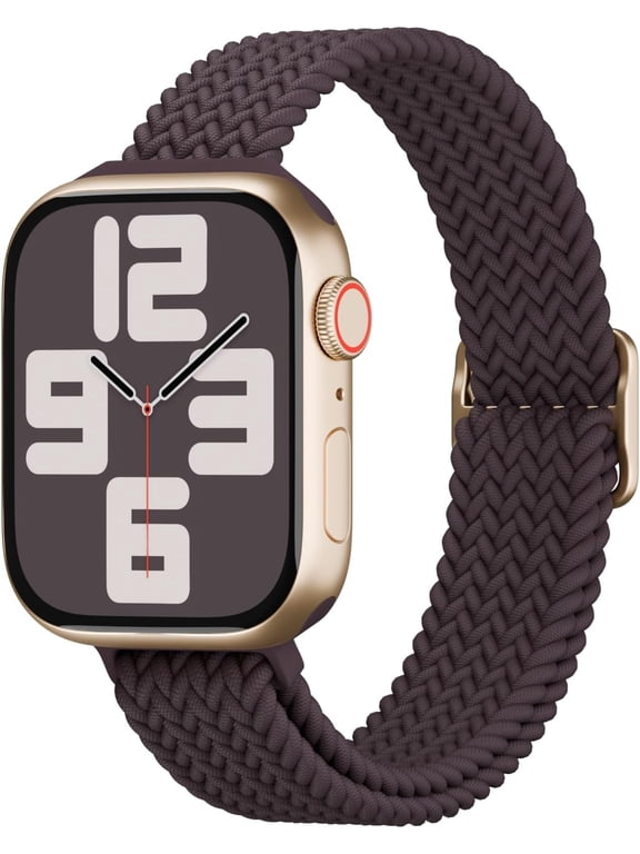 -Slim Nylon Braided Stretchy Solo Loop Band Compatible with Apple Watch Band
