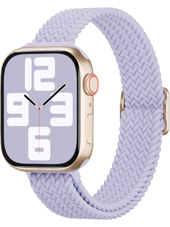 -Slim Nylon Braided Stretchy Solo Loop Band Compatible with Apple Watch Band