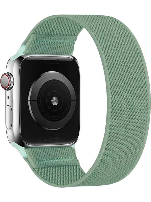 -Stretchy Nylon Solo Loop Bands Compatible with Apple Watch 38mm 40mm 41mm 42mm 44mm 45mm 46mm 49mm Ultra 2 iWatch Series 10 9 8 7 SE 6 5 4 3 2 1 Strap,Sport Elastic Braided Women Men