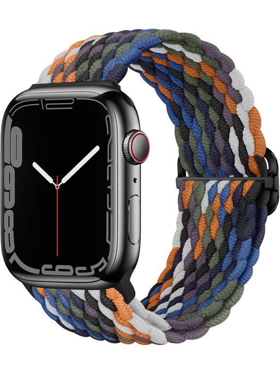 -Stretchy Solo Loop Compatible with Apple Watch Band 49mm 46mm 45mm 44mm 42mm 41mm 40m 38mm for Women Men,Sport Breathable Braided Wristband for iWatch Series 12 11 10 9 8 7 6 5 4 3 2 1 SE Ult
