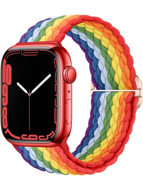 -Stretchy Solo Loop Compatible with Apple Watch Band 49mm 46mm 45mm 44mm 42mm 41mm 40m 38mm for Women Men,Sport Breathable Braided Wristband for iWatch Series 12 11 10 9 8 7 6 5 4 3 2 1 SE Ult
