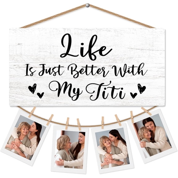 UITBDWR-Titi Gifts Picture Frame Photo Holder for Wall, Auntie Gift Idea for Aunts from Niece or Nephew, Aunties Gifts Thank You Gift for Aunts Her Women Aunt Hanging Photo Display