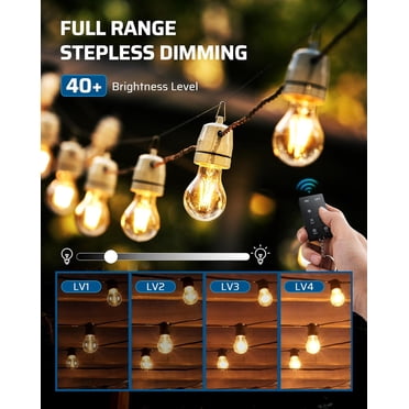 Remote Control Indoor Dimmer & Timer For String Lights - Works With 2 & 3 Prong Plugs, 100ft Range