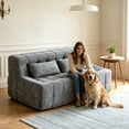 thumbnail image 1 of UIVJGAG 63" Grey Loveseat Sofa, Boneless Cloud Couch, 2 Seat Floor Sofa with 2 Pillows Deep Seat, No Assembly for Bedroom Living Room, 1 of 7