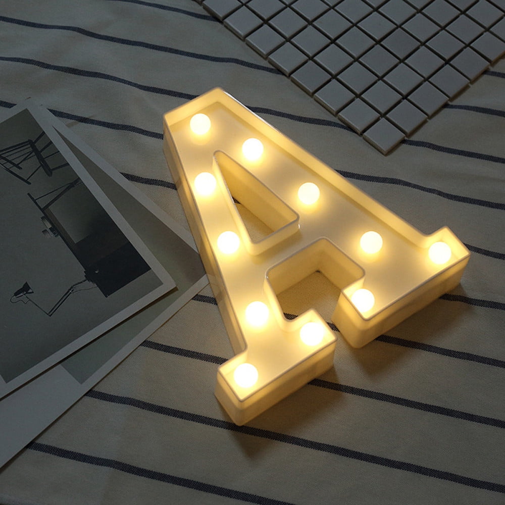 UIX Alphabet LED Letter Lights Light Up White Plastic Letters Standing ...
