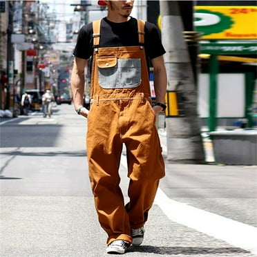 UIX Men's Denim Bib Overalls Mens Relaxed Fit Overalls Workwear with Adjustable Straps and Convenient Tool Pockets