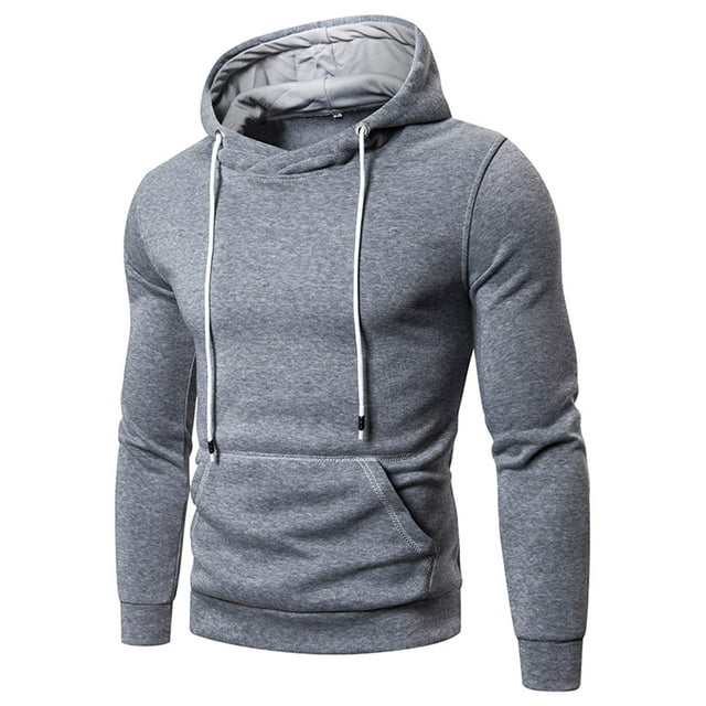 UIX Men's Sweater Solid Color Loose Large Size Hooded Sweater Top ...