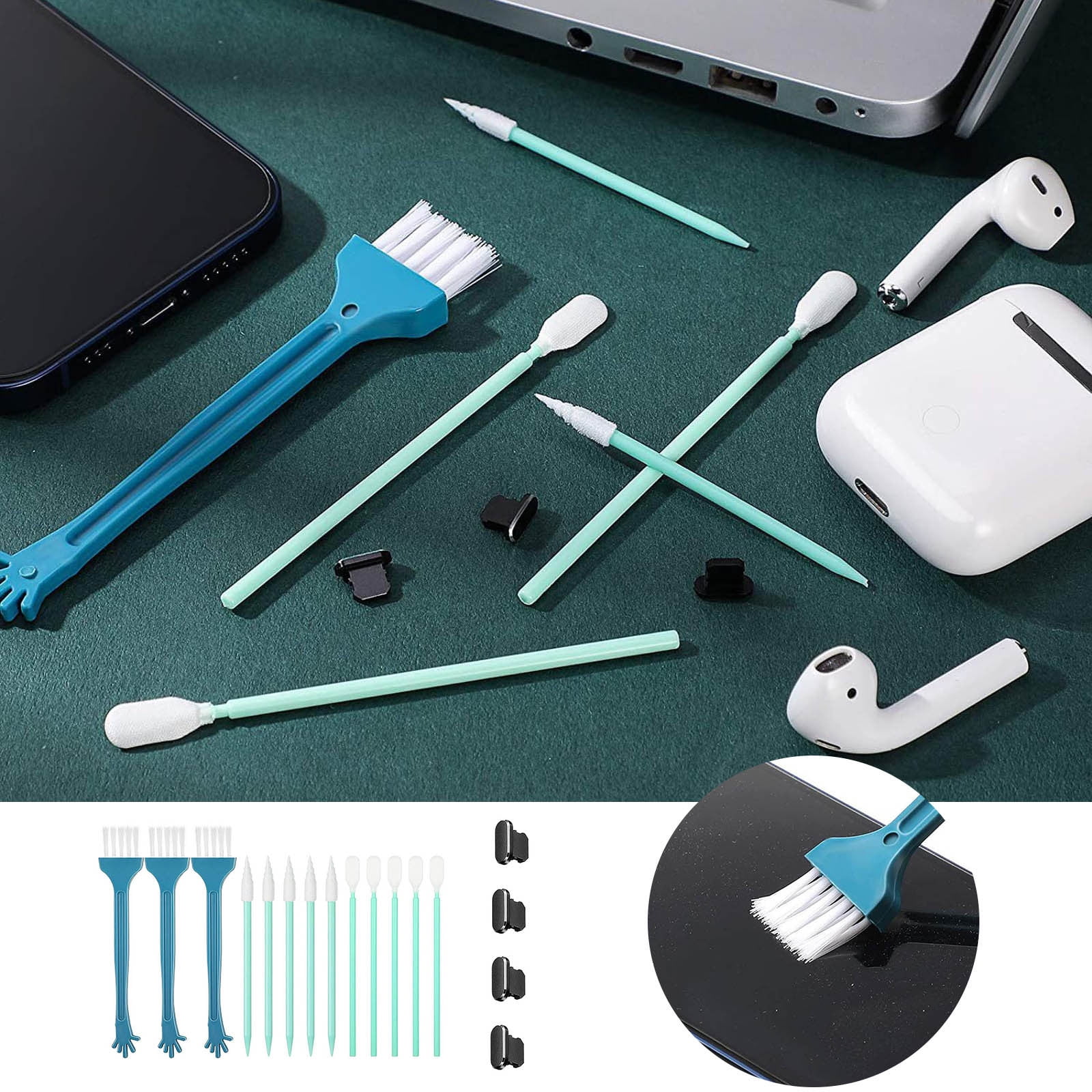 UIX Metal Phone Dust Plug Phone Port Cleaning Brush Set Phone Speaker