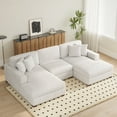 thumbnail image 1 of UIXE 118" Modular Sectional Sofa, U Shaped Cloud Couch for Living Room, 3-Seat, Beige, 1 of 8