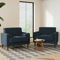 thumbnail image 1 of UIXE Oversized Accent Chair Set of 2 Corduroy Fabric Modern Armchair with Large Seat for Living Room Bedroom Reading, Navy Blue, 1 of 6