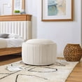 thumbnail image 1 of UIXE 30" Round Storage Ottoman with Flip Top Tray Upholstered Ottoman Coffee Table for Living Room Modern Velvet Circle Footstool, Beige, 1 of 7