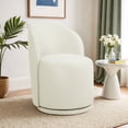 thumbnail image 1 of UIXE 360° Swivel Barrel Accent Chair, Fabric Upholstered Kitchen Dining Room Chair, Makeup Vanity Side Chair for Bedroom Living Room - Beige, 1 of 6
