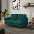 thumbnail image 1 of UIXE 57" Sofa Comfy 2-Seat Sofa with Wood Legs for Living Room Modern Love Seat Small Couch for Bedroom Home Office, Green, 1 of 7