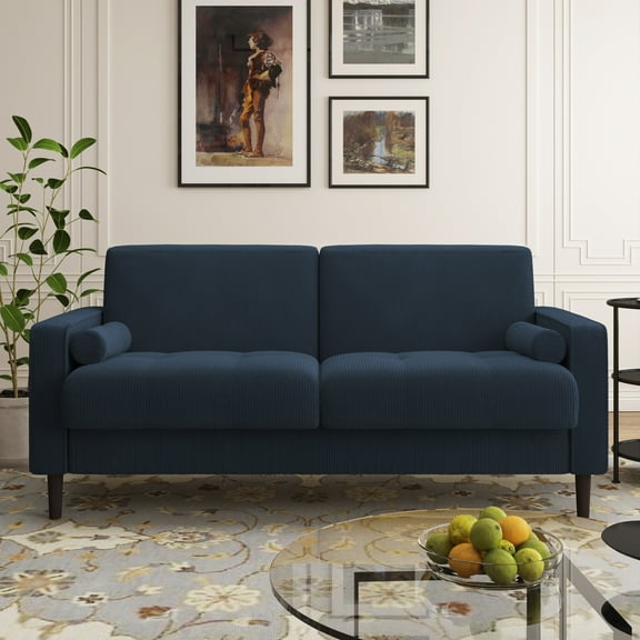 UIXE 62'' Loveseat Sofa for Living Room Indoor 2-seater Sofa Small Couch for Bedroom Office, Navy Blue