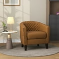 thumbnail image 1 of UIXE Accent Chairs Modern Upholstered Armchair Comfy Faux Leather Single Sofa for Bedroom, Coffee, 1 of 6