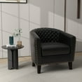 thumbnail image 1 of UIXE Accent Chairs Modern Upholstered Armchair Comfy Faux Leather Single Sofa for Living Room, Black, 1 of 8