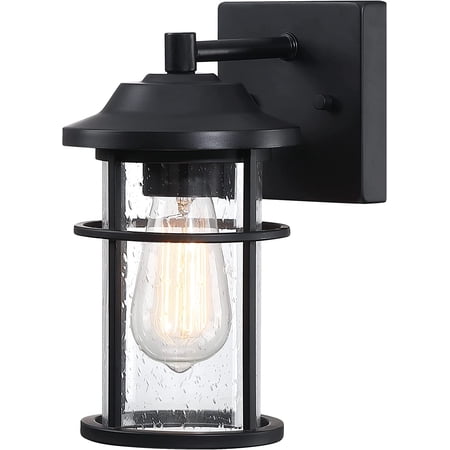 UIXE Black Outdoor Wall Lantern, Exterior Waterproof Wall Sconce Light Fixture