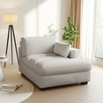 thumbnail image 1 of UIXE Chaise Lounge Indoor Upholstered Corduroy Sofa with Left Armrest for Living Room Bedroom, Sea Salt Gray, 1 of 7