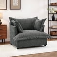 thumbnail image 1 of UIXE Cloud Accent Chair, Chenille Oversized Armchair Upholstered Reading Chair for Living Room, Modern Single Sofa Deep Seat Bedroom Lounge Chair - Dark Gray, 1 of 8