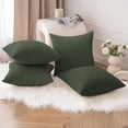 thumbnail image 1 of UIXE Decorative Throw Pillows Set of 4 with Inserts Included 17" x 17" Shredded Foam Pillow with Washable Removable Corduroy Cover for Sofa Living Room Bed, Green, 1 of 6