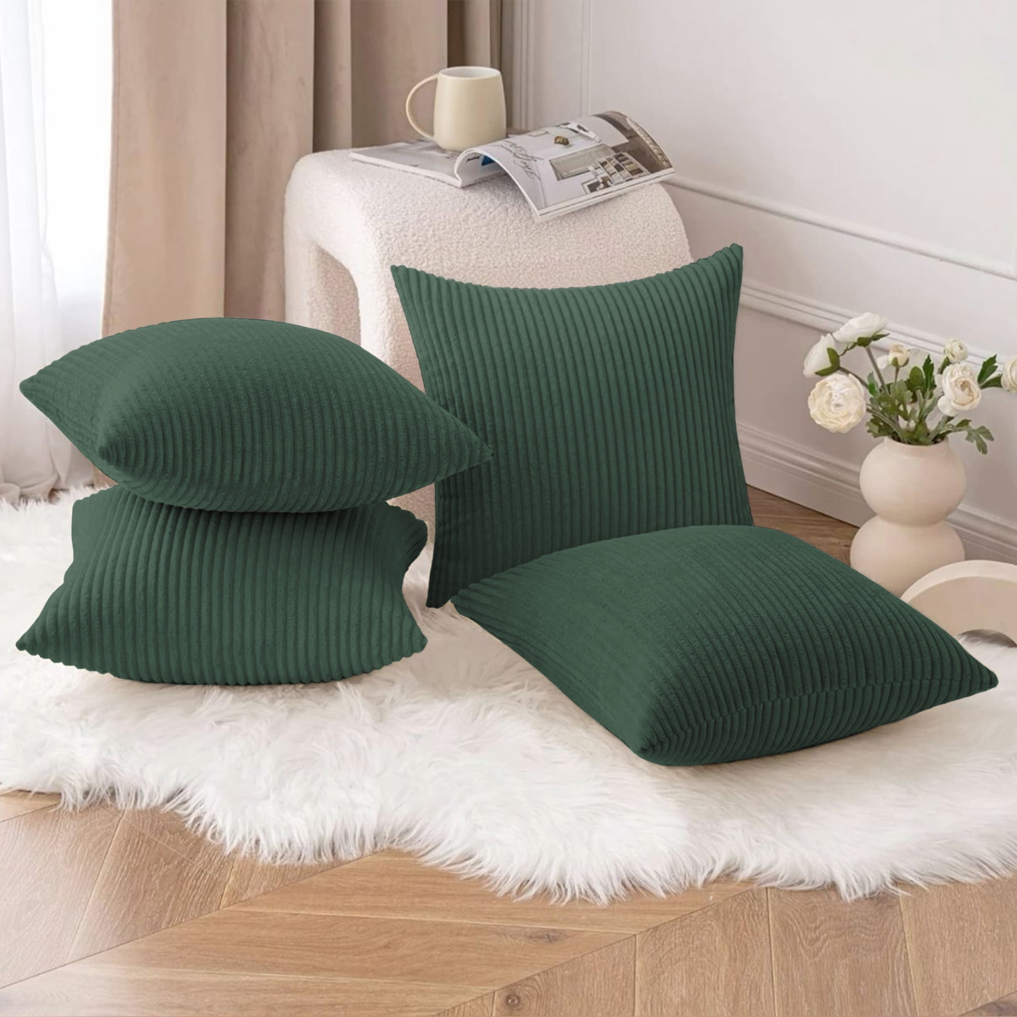 UIXE Decorative Throw Pillows Set of 4 with Inserts Included 17" x 17