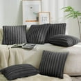 thumbnail image 1 of UIXE Decorative Throw Pillows Set of 6 with Inserts Included 17" x 17" Shredded Foam Pillow with Washable Removable Fluffy Faux Fur Cover for Sofa Living Room Bed, Gray, 1 of 5