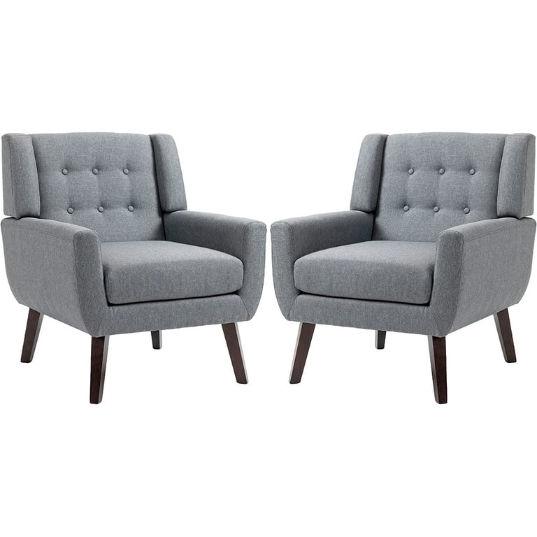 Set of 2 gray accent chairs hot sale