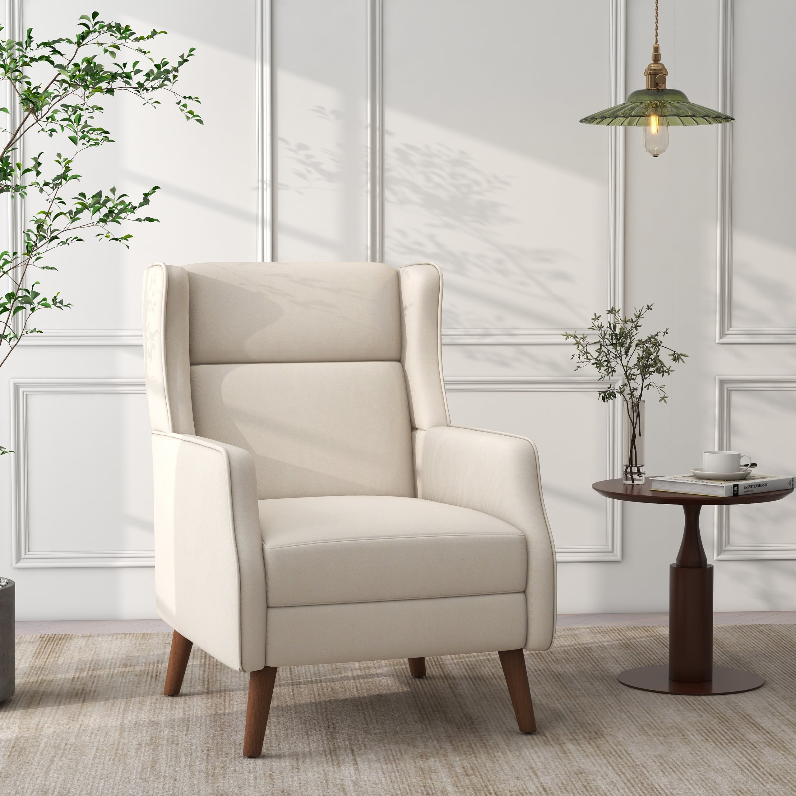 UIXE High Back Accent Chairs Wingback Recliner Chair Upholstered Modern ...