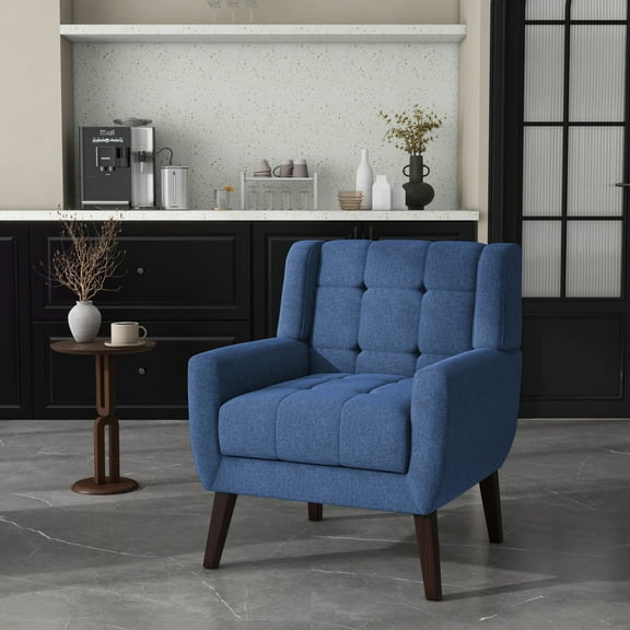 UIXE Modern Accent Chair Indoor Upholstered Armchair for Living Room Comfy Arm Chair Single Sofa Set, Blue