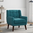 thumbnail image 1 of UIXE Modern Accent Chair Indoor Upholstered Armchair for Living Room Comfy Arm Chair Single Sofa Set, Light Blue, 1 of 6