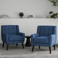 thumbnail image 1 of UIXE Modern Accent Chair Set of 2 Indoor Upholstered Armchair for Living Room, Comfy Arm Chair Single Sofa, Blue, 1 of 6