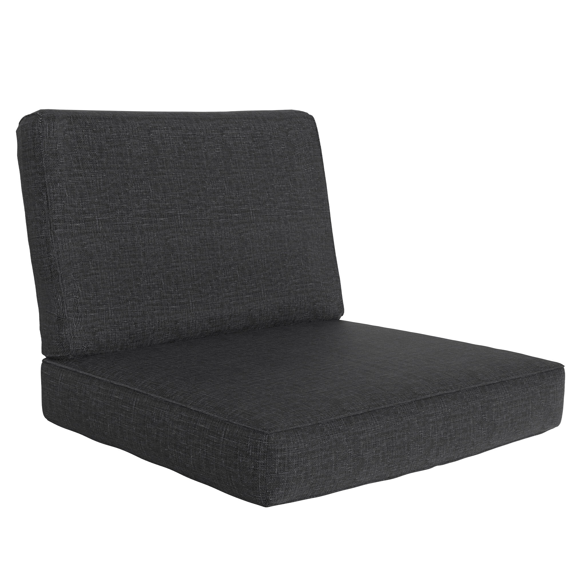 UIXE Outdoor Deep Seat Cushion Set, Patio Furniture Cushions & Back Pad, Water-Resistant Sectional Sofa Cushions for Bistro Chair - Gray