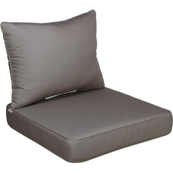 UIXE Outdoor Deep Seat Cushion Set with Sunbrella Slipcovers, Patio Furniture Cushions & Back Pillow, Water-Resistant Backyard Sectional Sofa Cushions for Bistro Chair - Coffee
