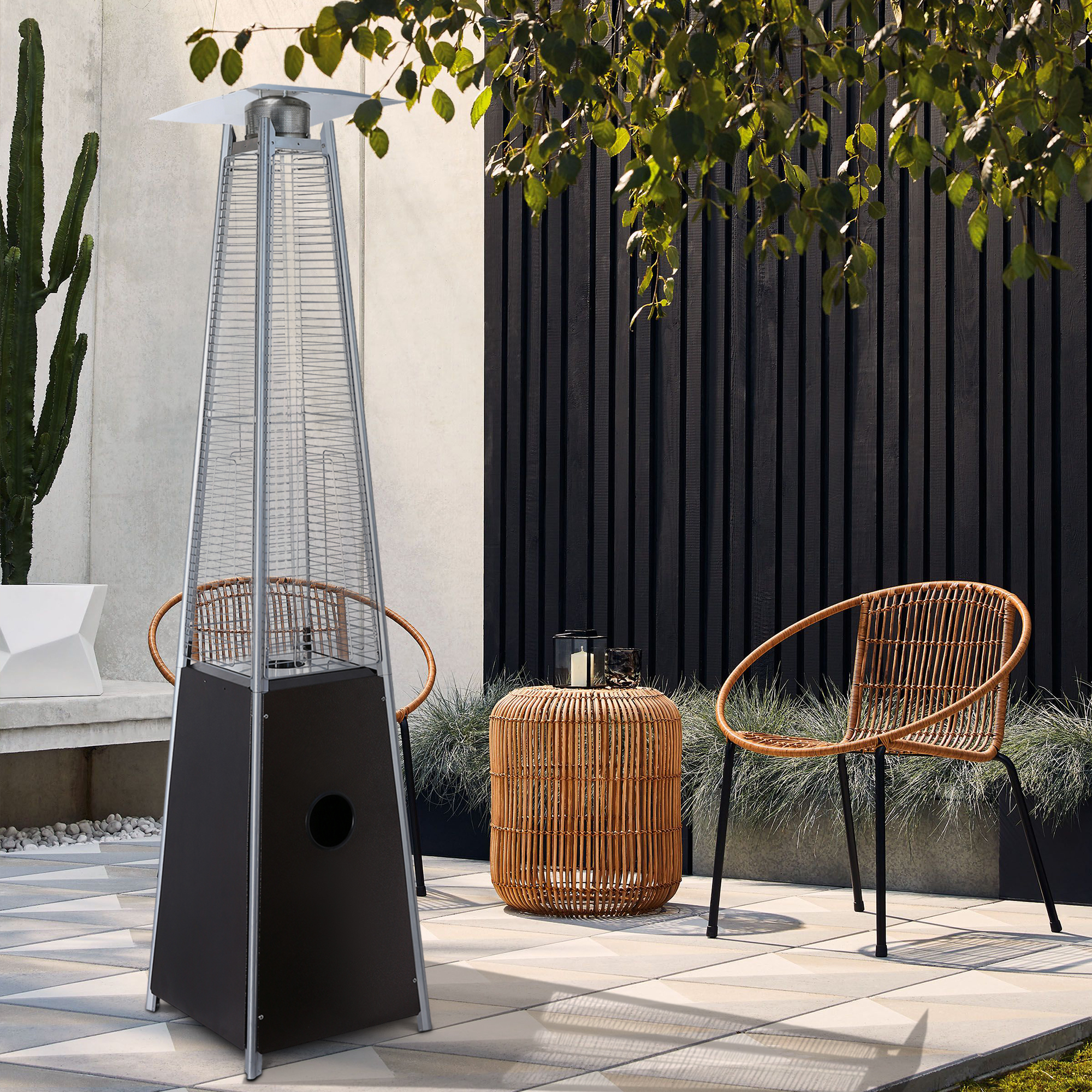 UIXE Outdoor Patio Heater, 40,000 Btu Pyramid Flame Propane Gass Heater