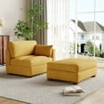 thumbnail image 1 of UIXE Oversized Corduroy Chaise Lounge w/Pillows Indoor Recliner Lounge Chair with Ottoman, Left Arm Chaise Upholstered Single Lounge Sofa,Orange, 1 of 8