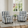thumbnail image 1 of UIXE Pushback Recliner Chair Set of 2 Fabric Armchair Push Back Recliner Club Chairs Home Living Room, Stripe Navy, 1 of 6
