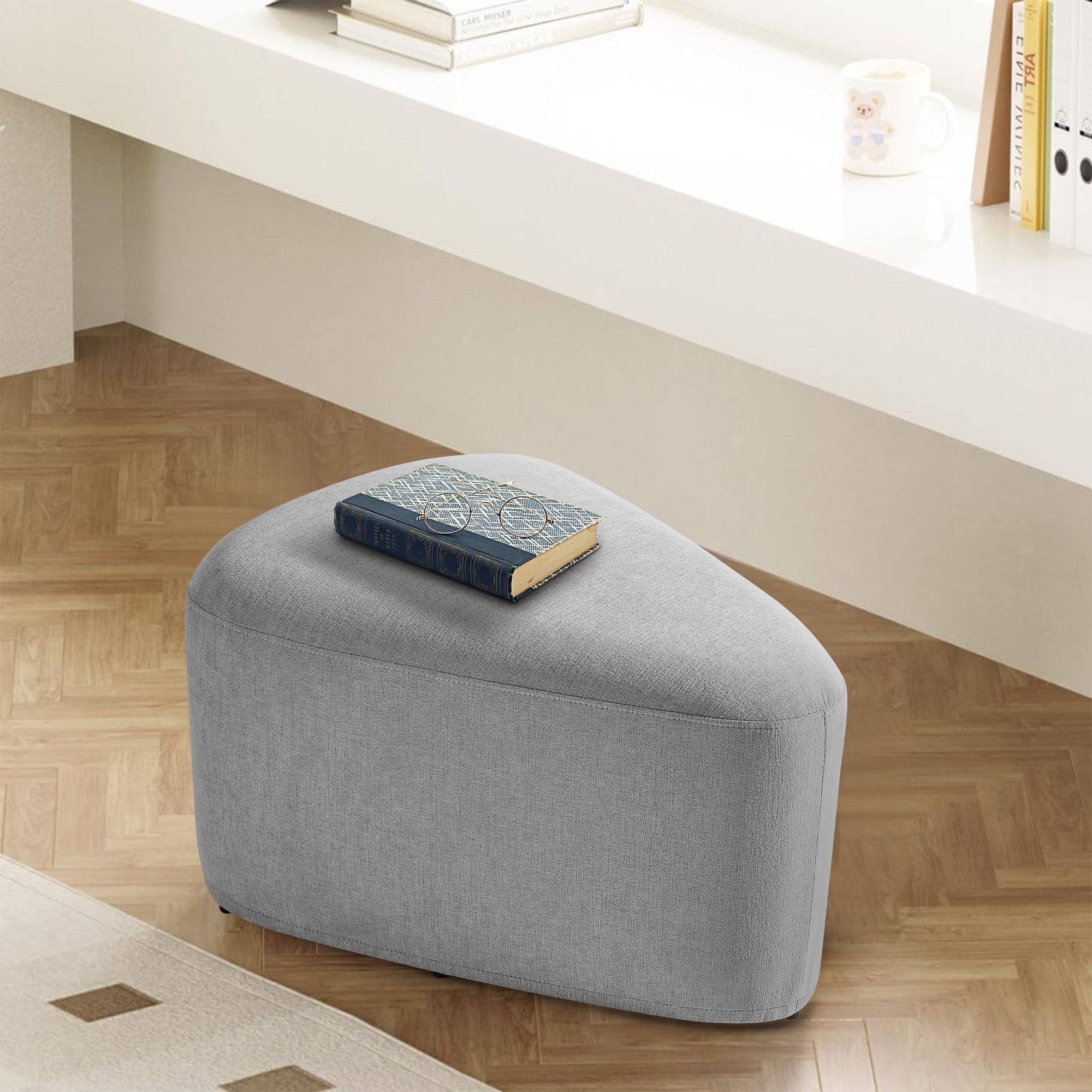 SumKea 28.5'' Ottoman With Storage, Flannel Ottoman Foot