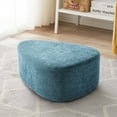 thumbnail image 1 of UIXE Rounded Triangle Ottoman Pebble Footstool Upholstered Coffee Side Tables for Living Room, Blue, 1 of 7