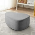thumbnail image 1 of UIXE Rounded Triangle Ottoman Pebble Footstool Upholstered Coffee Side Tables for Living Room, Gray, 1 of 7