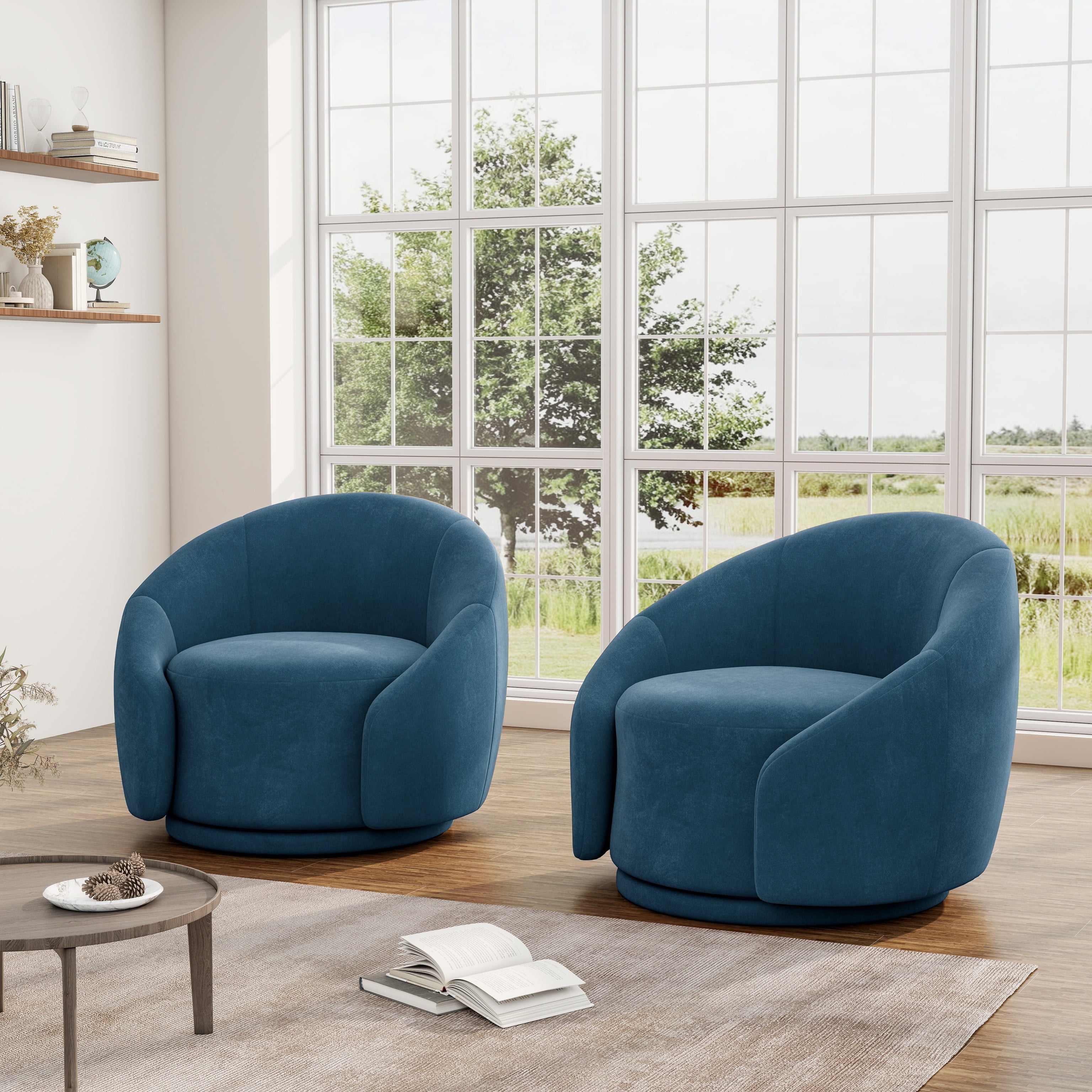 Wooden Upholstered Accent Chair with Removable Cushion Wingback