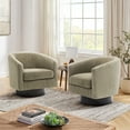 thumbnail image 1 of UIXE Swivel Barrel Accent Chairs Set of 2 Modern Upholstered Living Room Chair Round Club Armchair, Camel, 1 of 7