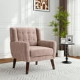 thumbnail image 1 of UIXE Velvet Accent Chair Comfy Living Room Arm Chairs Tufted Armrest Reading Seat, Skin Pink, 1 of 7