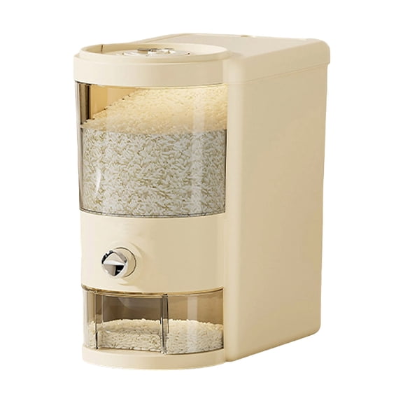 UJMNHYGT 11LB Rice Dispenser ABS Large Grain Container Storage with Lid, Cylinder Household Cereal Dispenser Bucket for Kitchen Soybean Corn, Sealed Moisture Proof with Cup BPA Free