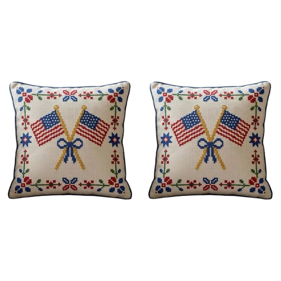 UJMNHYGT 250th Anniversary 4th of July Pillow Covers 17.72x17.72 Inch, Ultra Thick Patriotic Memorial Day Linen Outdoor Throw Pillow Covers American Flag Home Decoration Cushion Cases