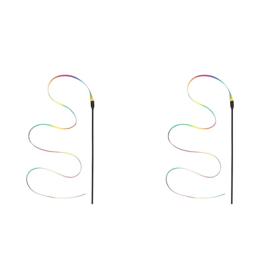 UJMNHYGT Cat Wand Toys Interactive Kitten Toys for Indoor Cats, Colorful Teaser Wand String for Exercise, Kitten Stick Kitty Rope Toy Rainbow Ribbon Cat Charmer