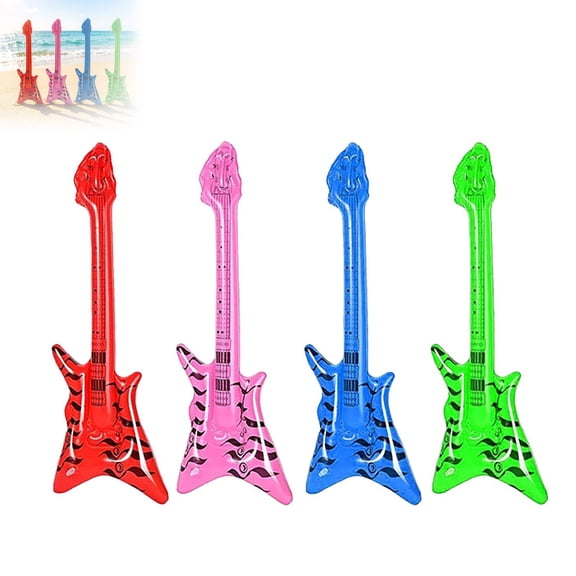 UJMNHYGT Inflatable Rock Band Toy Set, Blow Up Guitar Musical Instrument Party Props, Rock Star Decorations for Carnival Party Favors Rock and Roll Supplies
